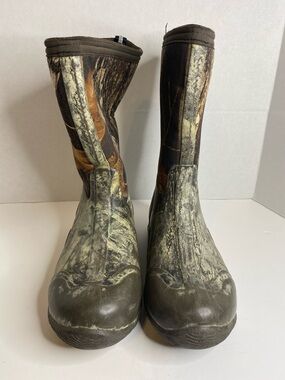 Kids Waterproof Camouflage Pull-On Boots - Brown/Green